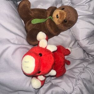 snort & seaweed the sea otter beanie baby bundle